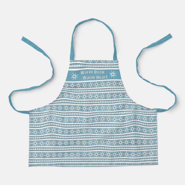 Southwest Winter Snowflake Pine Personalised Small Apron (Front)