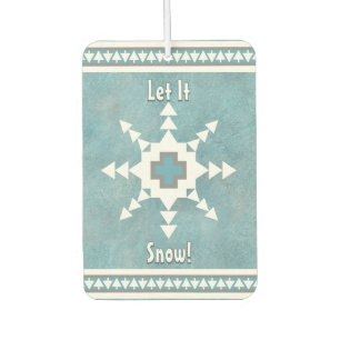 Southwest Winter Snowflake Pine Trees Personalised Car Air Freshener