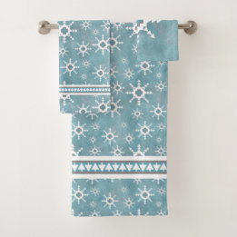 Southwest Winter Snowflakes Bath Towel Set