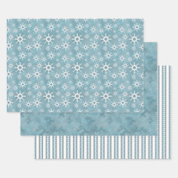 Southwest Winter Snowflakes Deer Pines Pattern Wrapping Paper Sheet