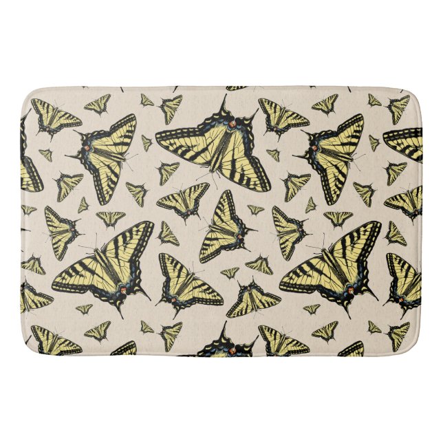 Southwest Yellow Swallowtail Butterflies All Over  Bath Mat (Front)