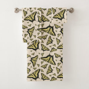 Southwest Yellow Swallowtail Butterflies All Over Bath Towel Set