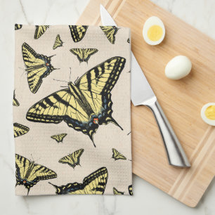 Southwest Yellow Swallowtail Butterflies All Over Tea Towel