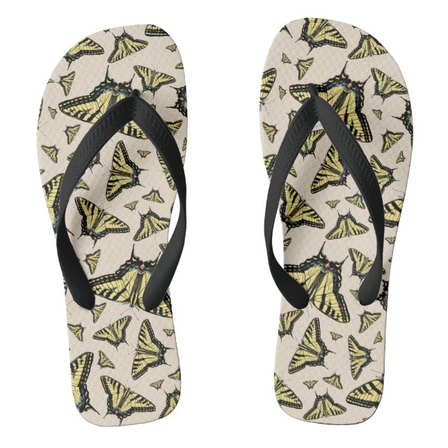 Southwest Yellow Swallowtail Butterflies All Over Thongs (Footbed)