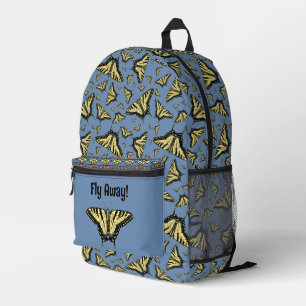 Southwest Yellow Swallowtail Butterflies on Blue Printed Backpack