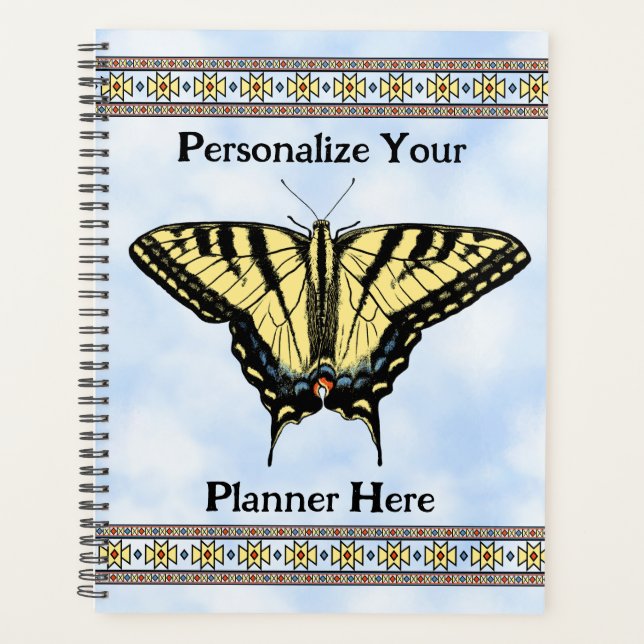 Southwest Yellow Swallowtail Butterfly Custom Planner (Front)