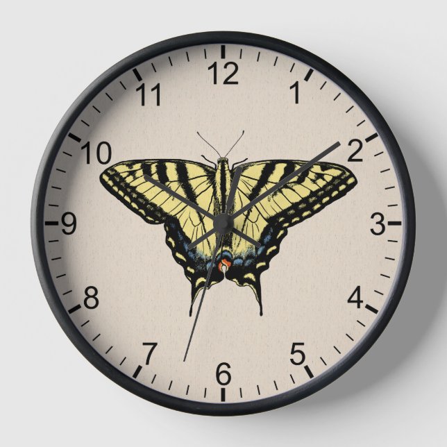 Southwest Yellow Swallowtail Butterfly Framed  Clock (Front)