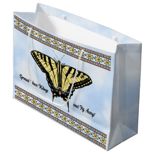Southwest Yellow Swallowtail Butterfly Personalise Large Gift Bag