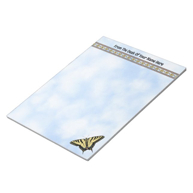 Southwest Yellow Swallowtail Butterfly Personalise Notepad (Angled)