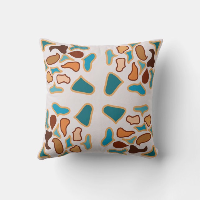 Southwestern Abstract Earth Tone Pattern Art Cushion (Back)
