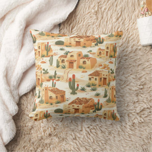 Southwestern Adobe Pattern Throw Pillow: Cushion