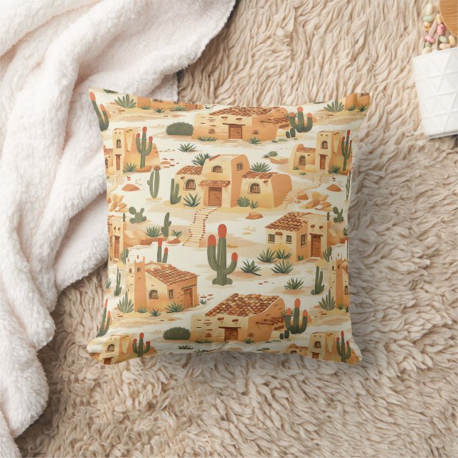 Southwestern Adobe Pattern Throw Pillow: Cushion (Blanket)