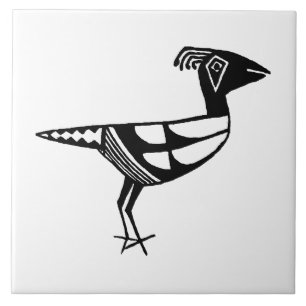 Southwestern Art Ancient Mimbres Pottery Bird Ceramic Tile