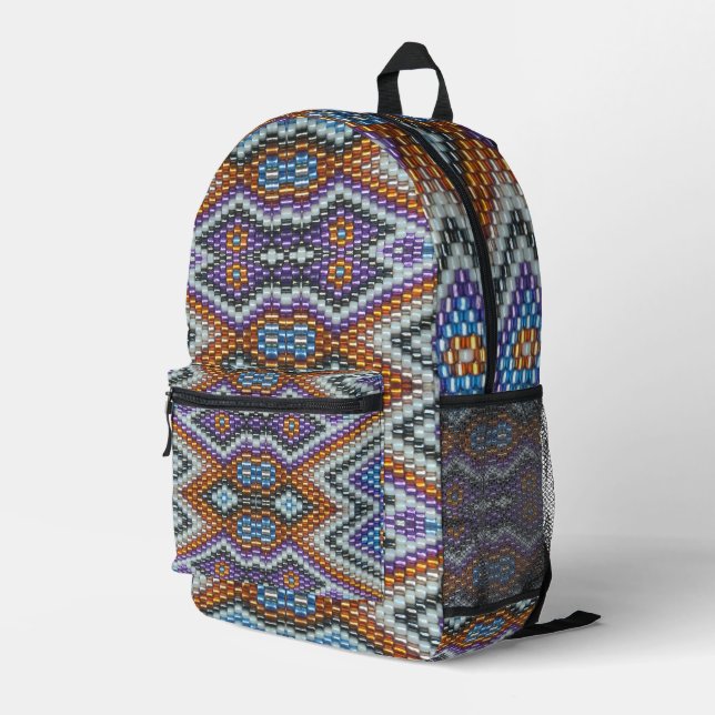 Southwestern Bad Art Printed Backpack (Back Corner Right)