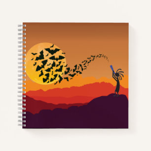 Southwestern Bats Moon Kokopelli Notebook