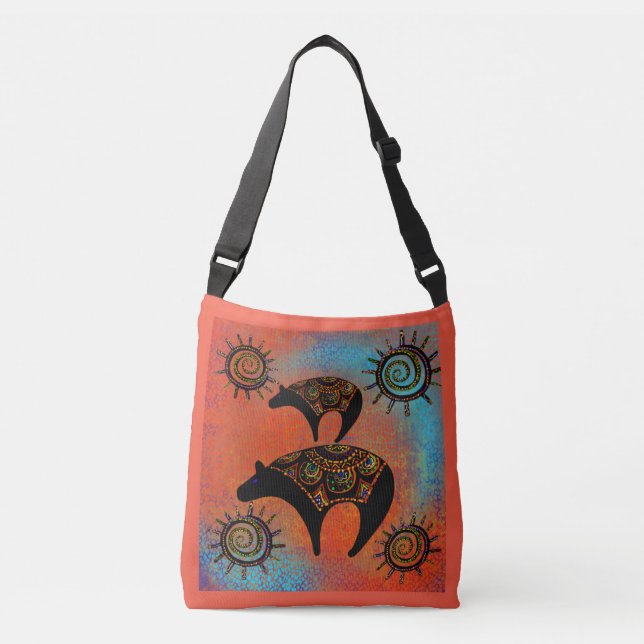 SOUTHWESTERN  BEAR  ART      CROSSBODY BAG (Front)