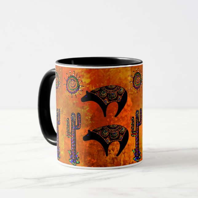 Southwestern Bear Art Mug (Front Left)