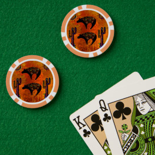 Southwestern Bear Art Poker Chips