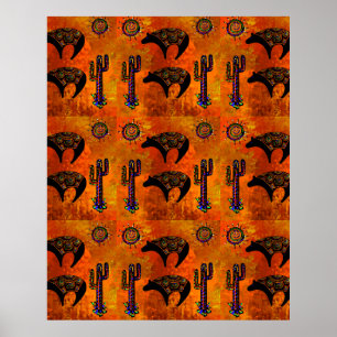Southwestern Bear Art Poster