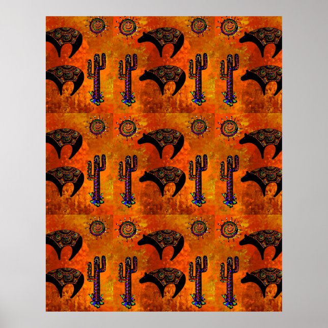 Southwestern Bear Art Poster (Front)