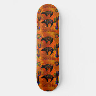 Southwestern Bear Art Skateboard