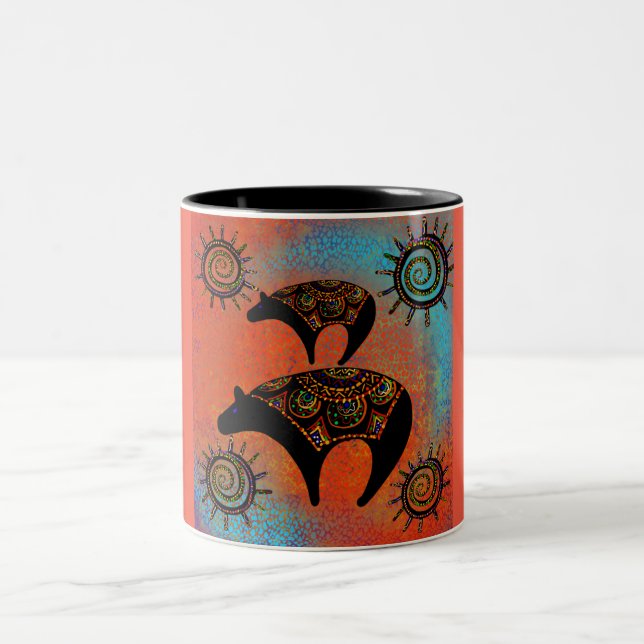 SOUTHWESTERN BEAR ART      Two-Tone COFFEE MUG (Center)