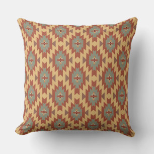 Southwestern Beauty   Aqua and Gold Cushion