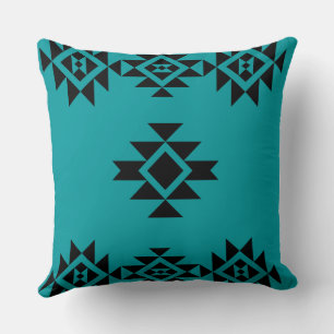 SOUTHWESTERN BLUE GEOMETRIC PATTERN CUSHION