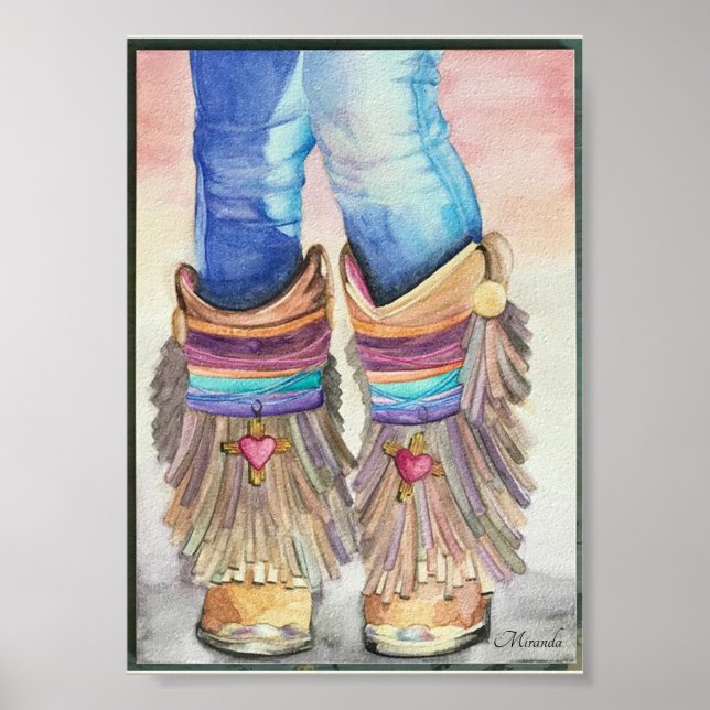 Southwestern Boots Art Print Suitable for Framing (Front)