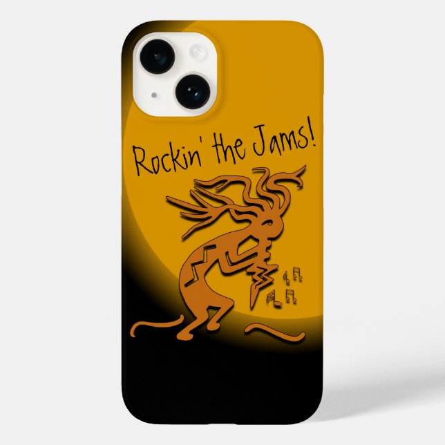 Southwestern Brown Kokopelli With Musical Notes Case-Mate iPhone Case (Back)