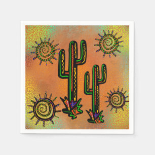 SOUTHWESTERN CACTUS  ART       NAPKIN