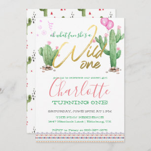 Southwestern Cactus First Birthday Invitation
