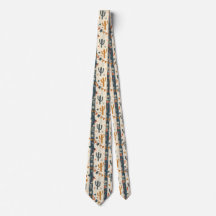 Southwestern Cactus Neck Tie - Rustic Desert Party