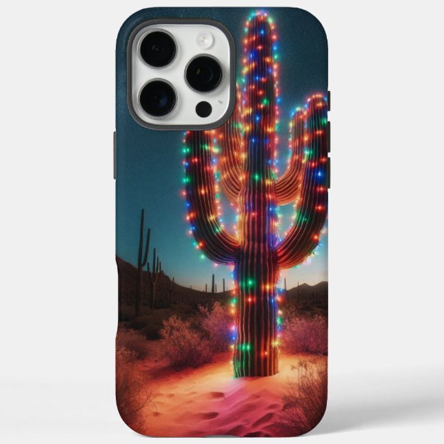 Southwestern Christmas desert cactus  Case-Mate iPhone Case (Back)