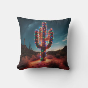 Southwestern Christmas desert cactus Cushion
