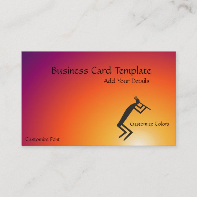 Southwestern Colourful Logo Kokopelli Business Car Card (Front)