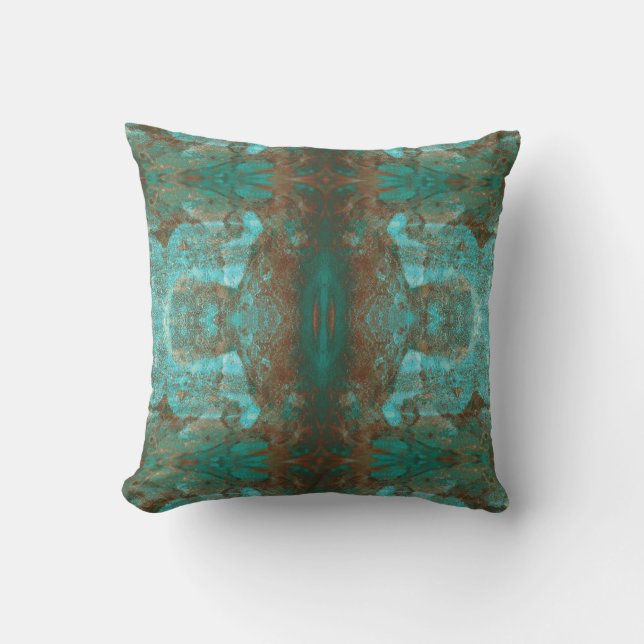 Southwestern Colours Rust Teal Abstract Mirror Cushion (Front)