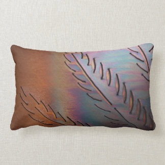 SOUTHWESTERN COPPER FEATHER DESIGN LUMBAR PILLOW