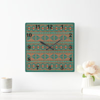 Southwestern Copper Teal Geometric Regular Numbers