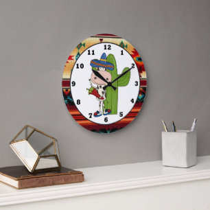 Southwestern Cow Kitchen cartoon clock