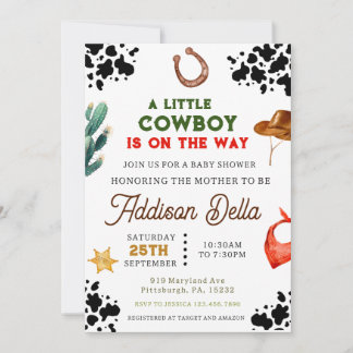 Southwestern Cowgirl Baby Shower Invitation