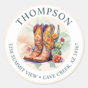 Southwestern Cowgirl Boots Return Address Label