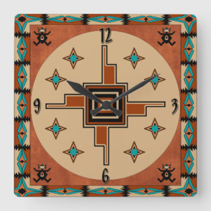 Southwestern Decor Square Wall Clock