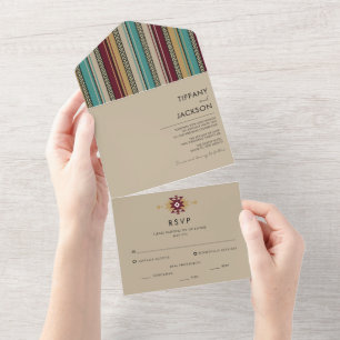 Southwestern Desert Boho Summer Wedding All In One Invitation