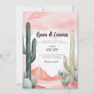Southwestern Desert Cactus Arizona Wedding Invitation