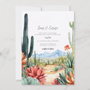 Southwestern Desert Cactus Arizona Wedding Invitation