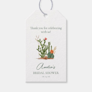 Southwestern Desert Cactus Bridal Shower Custom Gift Tags