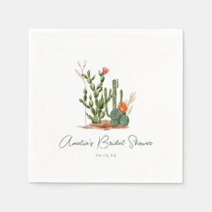 Southwestern Desert Cactus Bridal Shower Custom Napkin