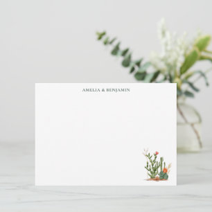 Southwestern Desert Cactus Couples Shower Custom Thank You Card