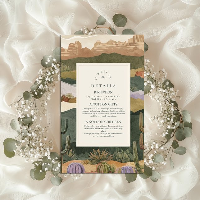 Southwestern Desert Cactus Landscape Wedding Enclosure Card (Creator Uploaded)